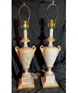 Beautiful Pair of Two 2 Carved Wood Swan Handle Acanthus Parcel Gilt Tab... - $780.00