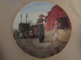 Daddy's Little Helper Collector Plate Emmett Kaye Farming The Heartland Tractor - $14.99