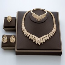 Hadiyana Trendy Noble MiPave Cubic Zirconia Dubai Jewelry Sets Latest Bridal Wed - £101.40 GBP