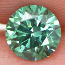 Loose Round Shape Diamond Fancy Green Color VS2 Certified Enhanced 0.71 Carat - £579.68 GBP