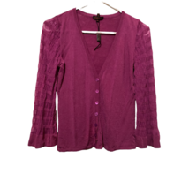 Escada Womens Cardigan Sweater Purple Striped Long Sleeve V Neck Buttons... - £19.79 GBP