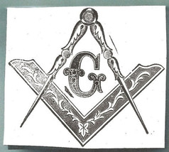 Gigantic Fancy Vintage Masonic Logo Mason Rubber Stamp - £31.41 GBP