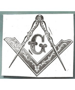 Gigantic Fancy Vintage Masonic Logo Mason Rubber Stamp - £31.93 GBP