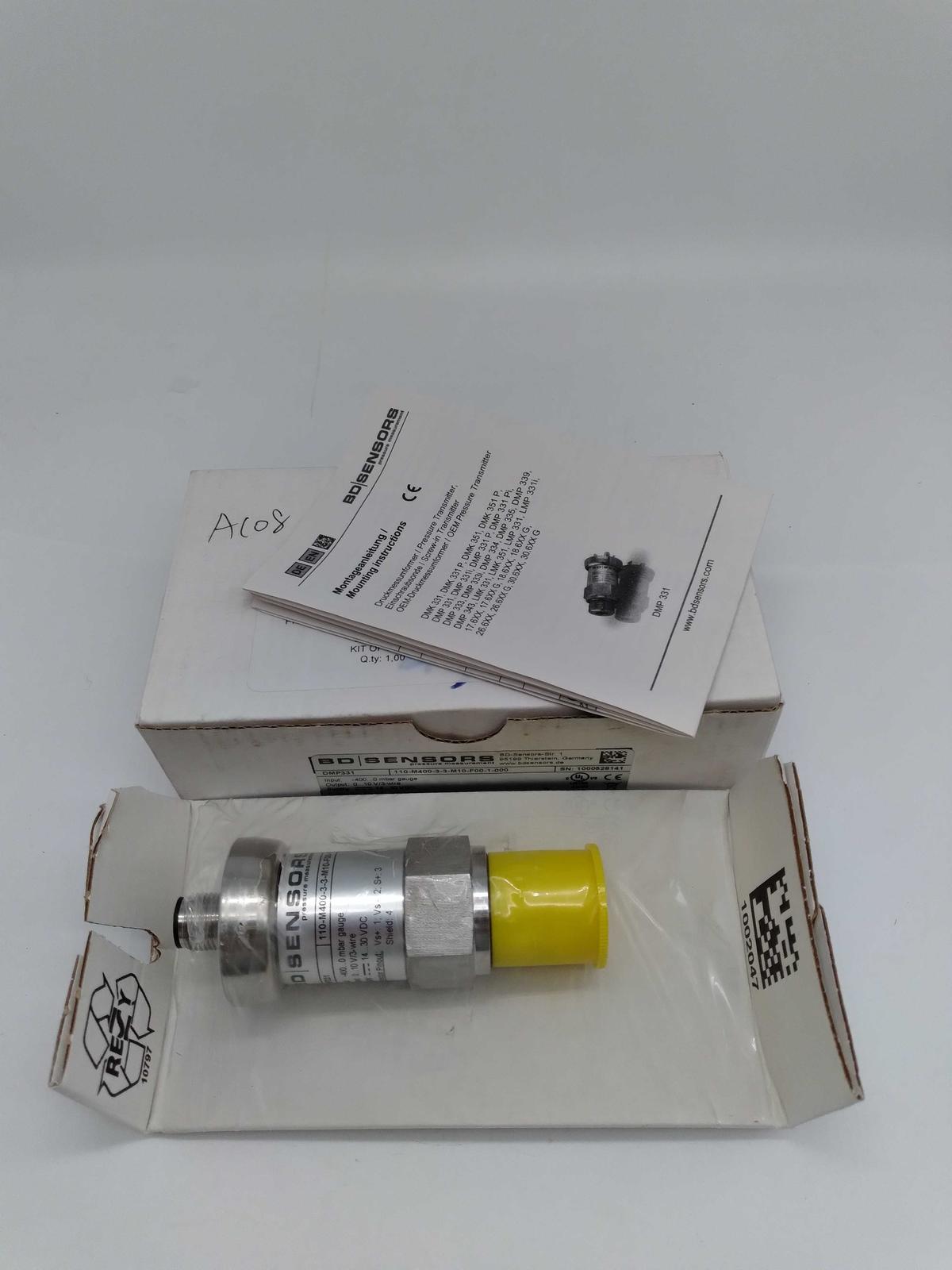 BD Sensors PN 110-M400-3-3-M10-F00-1-000 Pressure Sensor  - $193.00