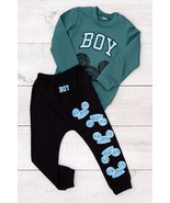 Set – Baby Boys&#39; 2-Piece Cotton Outfit with Top &amp; Pants, Everyday Comfor... - €17,29 EUR+