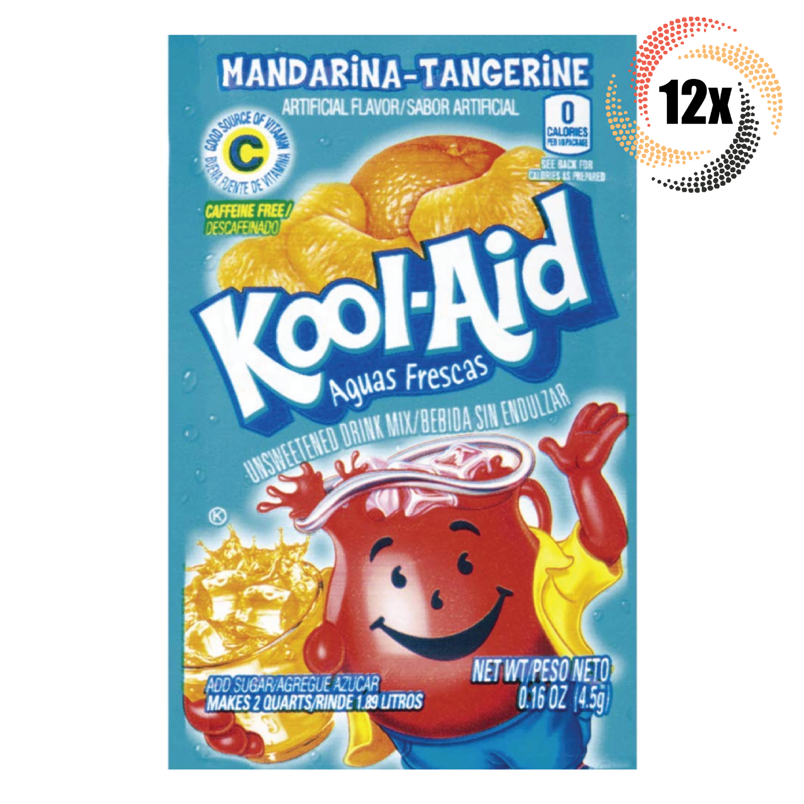 Primary image for 12x Packets Kool-Aid Mandarina-Tangerine Caffeine Free Soft Drink Mix | .16oz