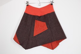 Rocks and Salt S Purple Orange Flare Asymmetrical Felted Wool Mini Skirt - £29.70 GBP