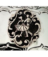 Vintage Belt Buckle Silver Tone Chrome Couple Dancing Emblem 3.5 x 2.5&quot; E78 - €21,43 EUR