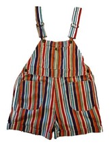 Funky Stripe Denim Overalls Shortalls Jumper Womens Sanforized Vintage USA - £97.45 GBP