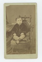 Antique CDV Circa 1870s Adorable Little Baby Boy in Suit Risberg Altona, IL - £7.57 GBP