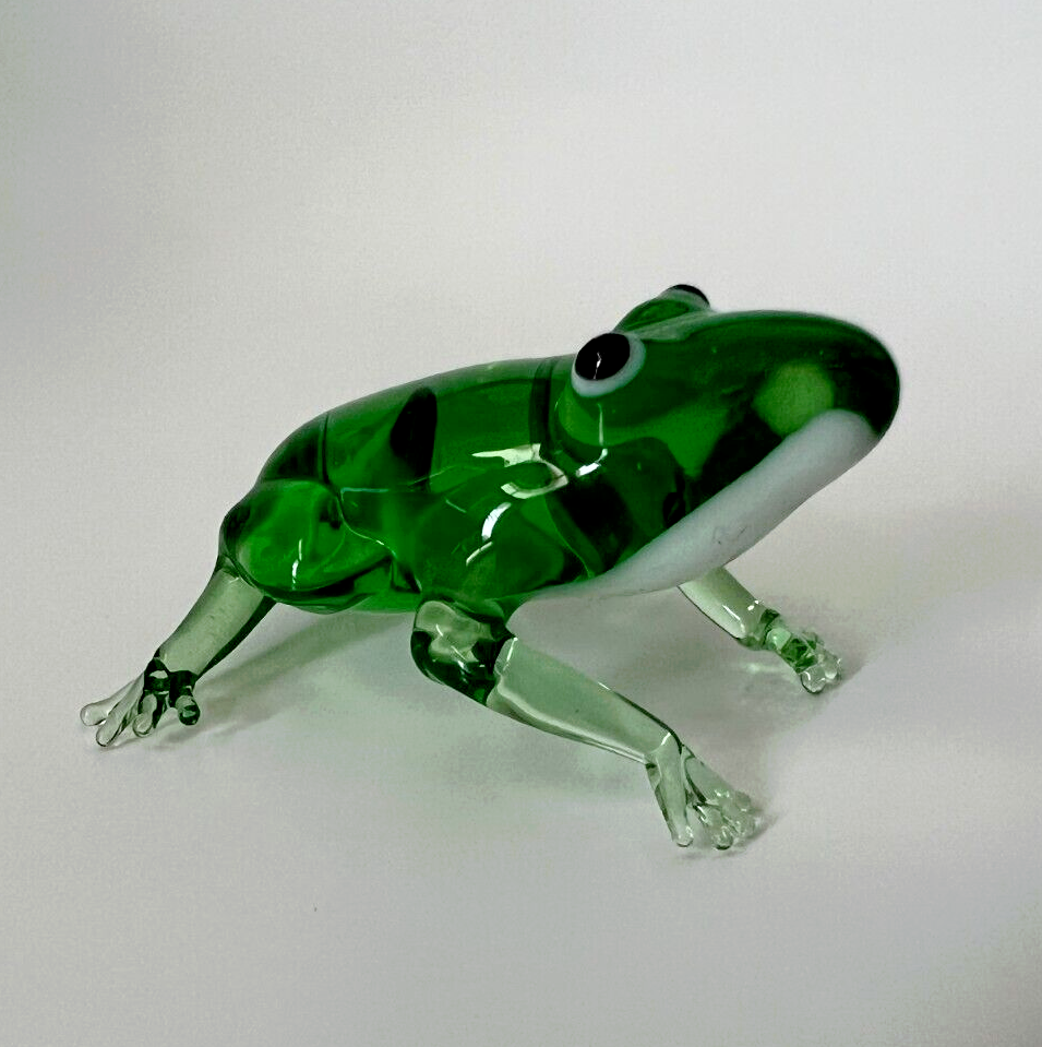 Primary image for New Collection! Murano Glass Handcrafted Unique Lovely Green Frog Figurine