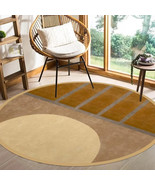 Gold Hand-Tufted Wool Rug, 8x10 ft – Ideal for Contemporary Living Room ... - $157.23+