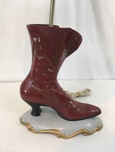 Atlantic Mold Retro Mid Century Ceramic Vtg Womens Red Boot Table Lamp - £62.66 GBP