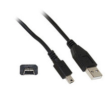 [Pack of 2] Mini USB 2.0 Cable, Black, Type A Male to 5 Pin Mini-B Male, 6 foot - £15.45 GBP