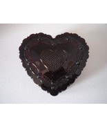 AVON Ruby REd Glass Ornate Heart Shaped Trinket Jewelry Box Anthropologi... - $18.00