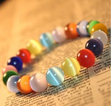 6/810/12mm Opal Bracelet Colorful Candy Colors Bracelets For Women and Girls - £10.81 GBP