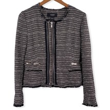 Mango Boucle Zip Front Jacket Small - £20.66 GBP