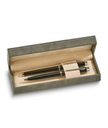 Black Ink Roller Ball and Ball-point Pen Set in Grey Leatherette Gift Box - €46,25 EUR