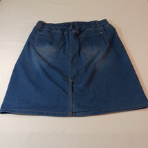 EST. 1946 Demin Women’s Front Zipper Pockets Cotton Blend Blue Denim Skirt Sz 16 image 2