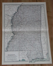 1902 Original Antique Map Of Mississippi / Jackson - £15.94 GBP