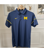 Nike Jumpman Dri Fit University of Michigan Polo Golf Shirt Blue S - $33.72 CAD