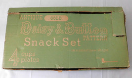 1970s Indiana Glass w/ Original Box, Set 4 Snack Plate + Cups Daisy Butt... - £19.57 GBP