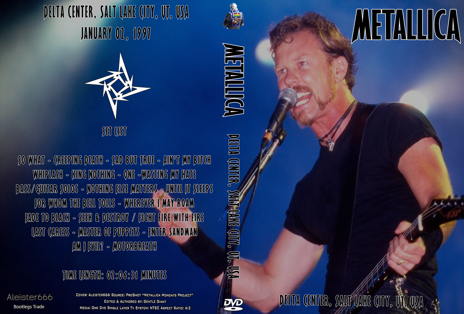 Metallica Live in Salt Lake City, Utah 1997 DVD Pro-Shot January 2, 1997 Rare