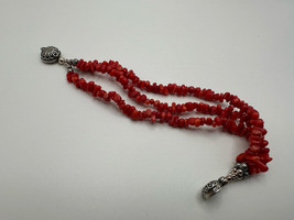 Sterling Silver Relios Carolyn Pollack AW Red Coral Bracelet 7.5&quot; BrB5 - $75.74