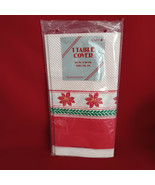 Holiday Paper Table Cover Poinsettias 54&quot; x 96&quot; Made USA Cleo Gibson NOS... - €16,46 EUR