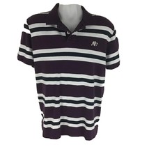 Men&#39;s Aeropostale Short Sleeve Polo Collared Dress Shirt Purple Striped ... - $24.57 CAD