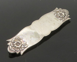 S. KIRK &amp; SON 925 Silver - Vintage Floral End Detail Shiny Brooch Pin - BP9199 - £49.41 GBP