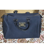 Victoria's Secret Satchel Black Canvas Handbag Purse Tote Bag Pink Lining - £27.67 GBP