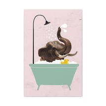 Funny Elephant Bath Canvas Wall  Art for Home Decor Ready-to-Hang - £68.17 GBP+