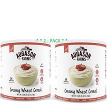 2 PACK - Augason Farms Creamy Wheat Cereal 4lb #10 Cans Emergency Long Term Food - £43.43 GBP