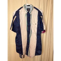 Vintage 1990s Chaps Ralph Lauren Hawaiian Tropical Tourist Stripe Camp Shirt L - £25.40 GBP