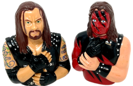 1999 WWE WWF Kane + Undertaker Bust Figures Candy Toppers 4.5&quot;  EMPTY - £11.17 GBP