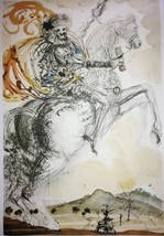 Salvador Dali Don Quixote El Cid Plate Signed Open 2 Offset Lithograph - £77.66 GBP