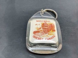 Vintage Souvenir Keyring MONTREAL QUEBEC CANADA Keychain FLAGS Ancien Po... - $9.36