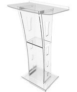 45IN Acrylic Church Podium Presentation Floor-Standing Lectern Plexiglas... - £176.42 GBP