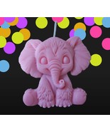 Elephant Birthday Candle Cake Topper 3" X 3" Pink - $10.00