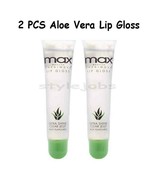 2 PCS Max Cherimoya Aloe Vera Clear Lip Polish Lip Gloss Lip Moisturizing  - $5.83 CAD