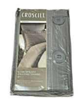 Croscill Siena Gray European Sham 26 x 26&quot; Button Detail Pinstripe Class... - £15.79 GBP