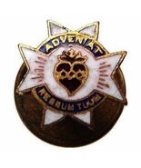 CHRISTIAN RELIGIOUS ADVENIAT REGNUM TUUM ENAMEL GILD PIN - $9.99