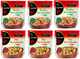 Ka-Me Thai Ribbon &amp; Soba Stir Fry Fresh Cooked Noodles, Variety 6-Pack 1... - £31.76 GBP