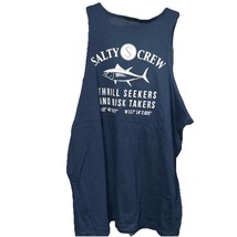NEW Salty Crew Thrill Seekers And Risk Takers Blue Tank Top Fishing Tuna... - $31.23 CAD
