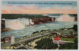 Niagara Falls, Horseshoe Falls Oak Garden Theater Ontario Canada Postcard B13 - £3.11 GBP