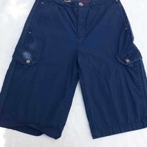 French Connection Boys UK Style Cargo Shorts Blue 100% Cotton Flap Pockets 18 - $9.89