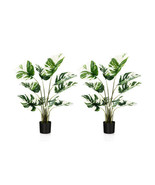 2 Pack 4 Feet Artificial Monstera Deliciosa Plants for Home Office - Col... - £98.70 GBP