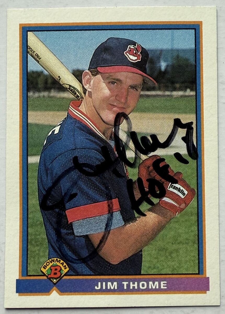 Jim Thome Autographed 1991 Bowman True Rookie Baseball Card - Cleveland ... - $50.00