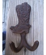 Cast Iron Western Cowboy Boot Double Wall Hook Hanger - $12.06 CAD